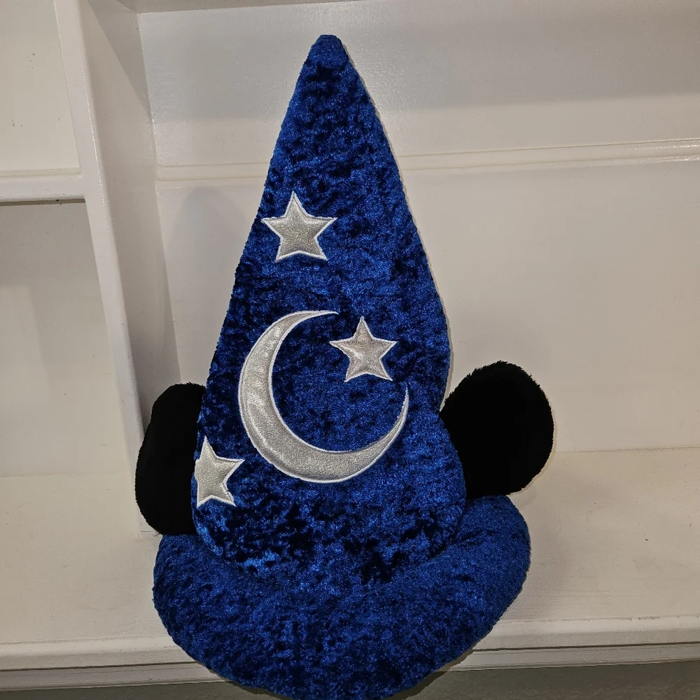 Disney Parks Mickey Mouse Blue Fantasia‎ Sorcerer's Wizard 15” Hat with Ears